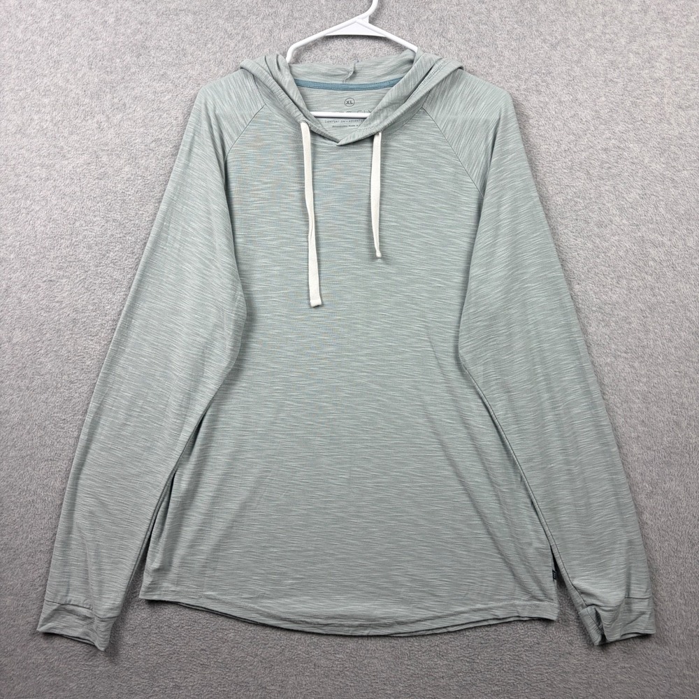 Free Fly Hoodie Mens XL Green Slub Bamboo Blend Stretchy Peformance Pullover